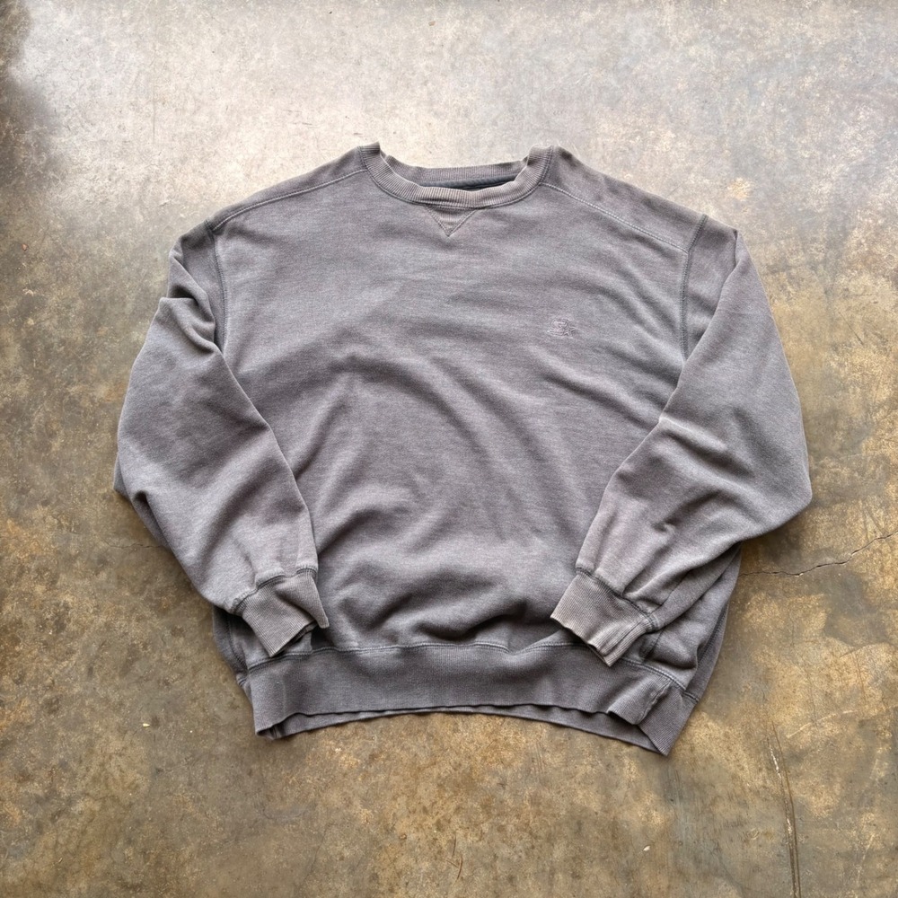 Starter Mens Crewneck Sweatshirt Gray Faded V-Stitch Pullover Large RN 70892